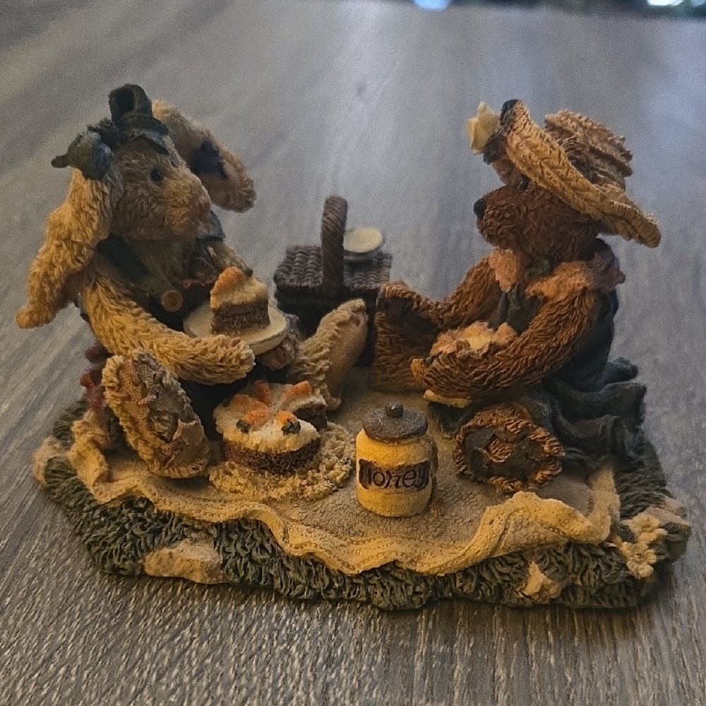Charming Bear Picnic Figurine